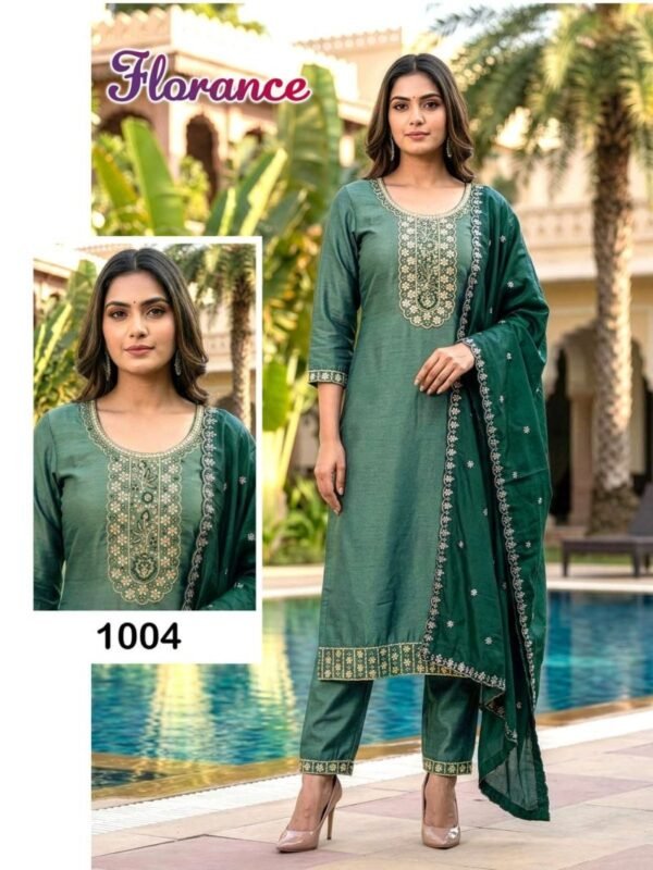Buy Florance D No 1001 To 06 Cotton Silk Embroidered Kurti Set Wholesale 2026