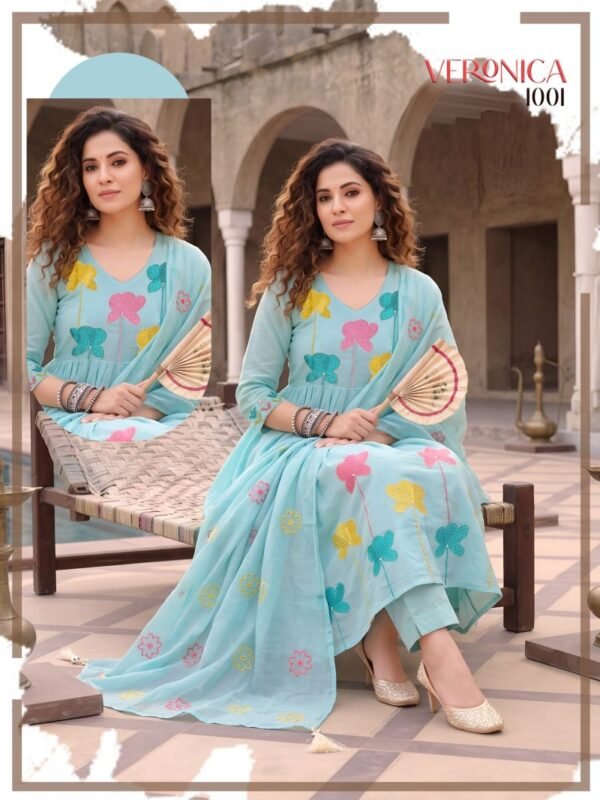 Launching Veronica Vol 4 Mul Chanderi Fancy Kurti With Bottom Dupatta Wholesale 2026