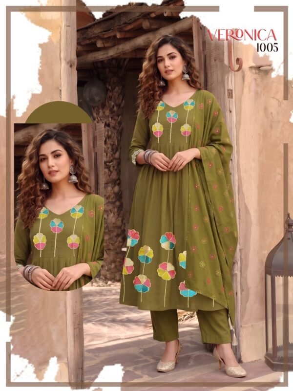 Launching Veronica Vol 4 Mul Chanderi Fancy Kurti With Bottom Dupatta Wholesale 2026