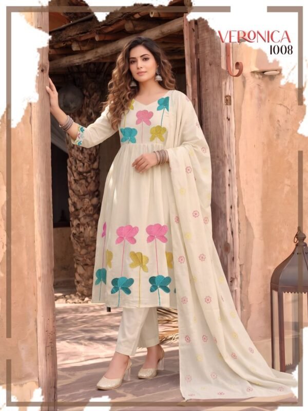 Launching Veronica Vol 4 Mul Chanderi Fancy Kurti With Bottom Dupatta Wholesale 2026