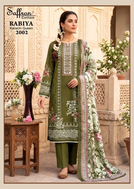 Beautiful Saffron Rabiya Vol 2 Readymade Indo Cotton Karachi Kurti Set Wholesale 2026