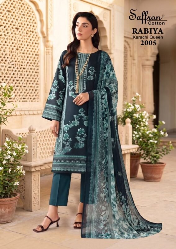 Beautiful Saffron Rabiya Vol 2 Readymade Indo Cotton Karachi Kurti Set Wholesale 2026