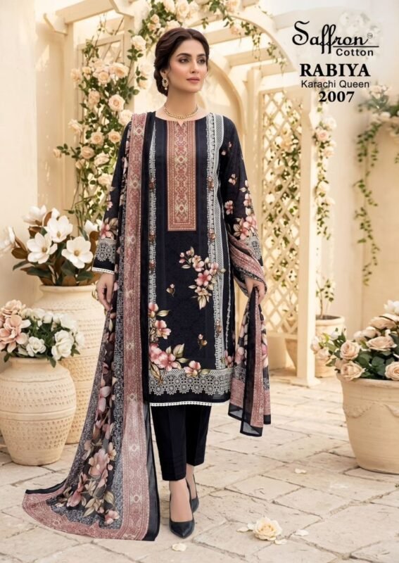 Beautiful Saffron Rabiya Vol 2 Readymade Indo Cotton Karachi Kurti Set Wholesale 2026