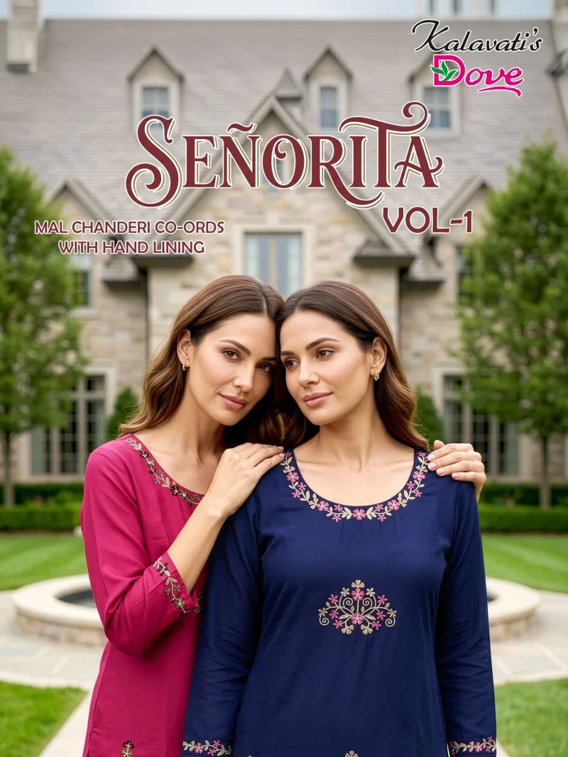 Kalavatis Senorita Vol 1 Mul Chanderi Embroidered Kurti With Bottom Wholesale