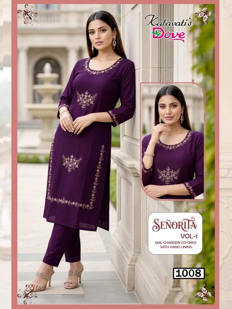 Stylish Kalavatis Senorita Vol 1 Mul Chanderi Embroidered Kurti With Bottom Wholesale 2026