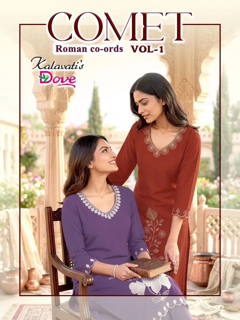 Kalavatis Comet Vol 1 P V Roman Embroidery Kurti With Bottom Wholesale