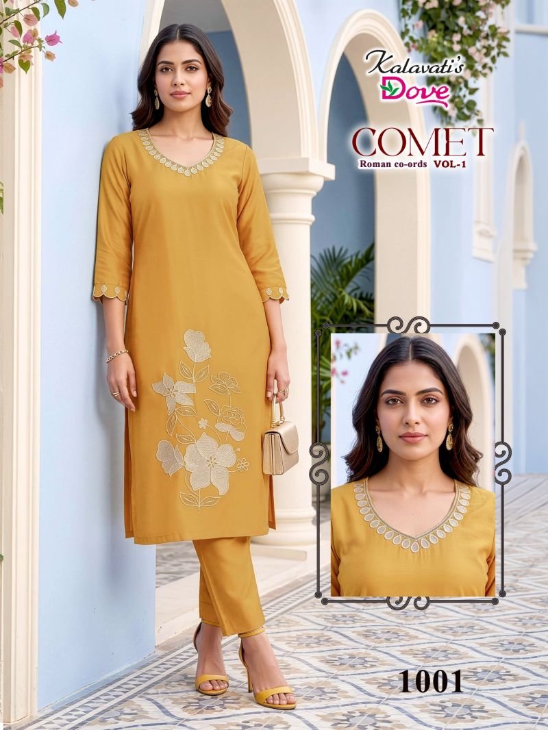 Buy Kalavatis Comet Vol 1 P V Roman Embroidery Kurti With Bottom Wholesale 2026