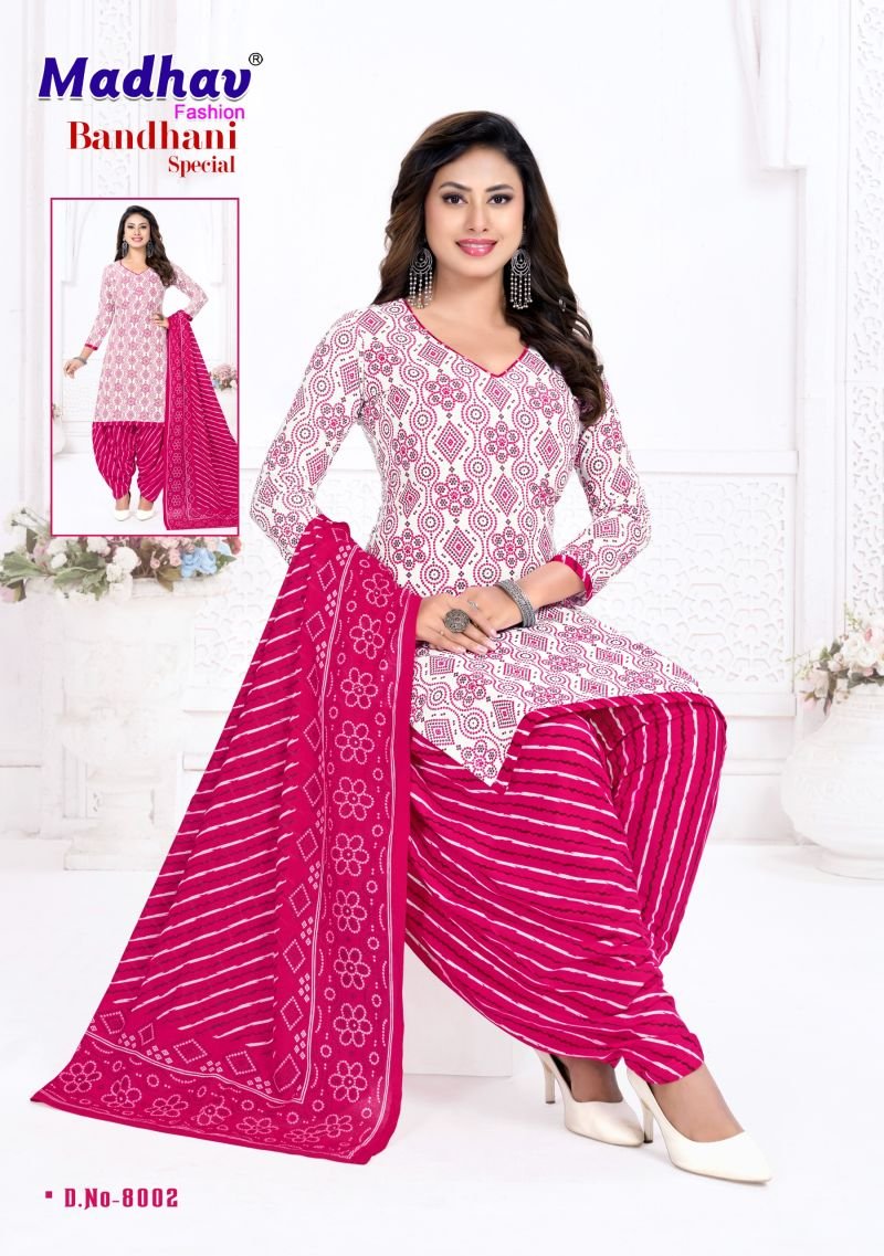 Madhav Bandhani Special Vol 8 Cotton Daily Wear Dress Material Wholesale