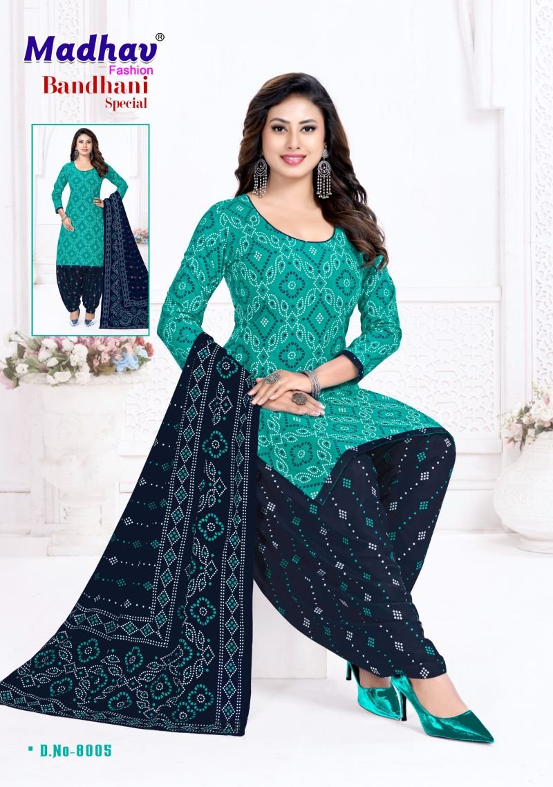 Madhav Bandhani Special Vol 8 Cotton Daily Wear Dress Material Wholesale