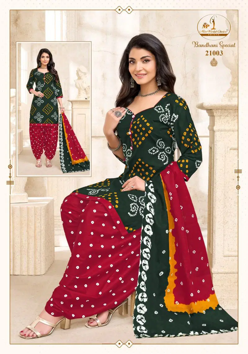 Launching Miss World Bandhani Vol 21 Readymade Cotton Patiyala Dress Wholesale 2026