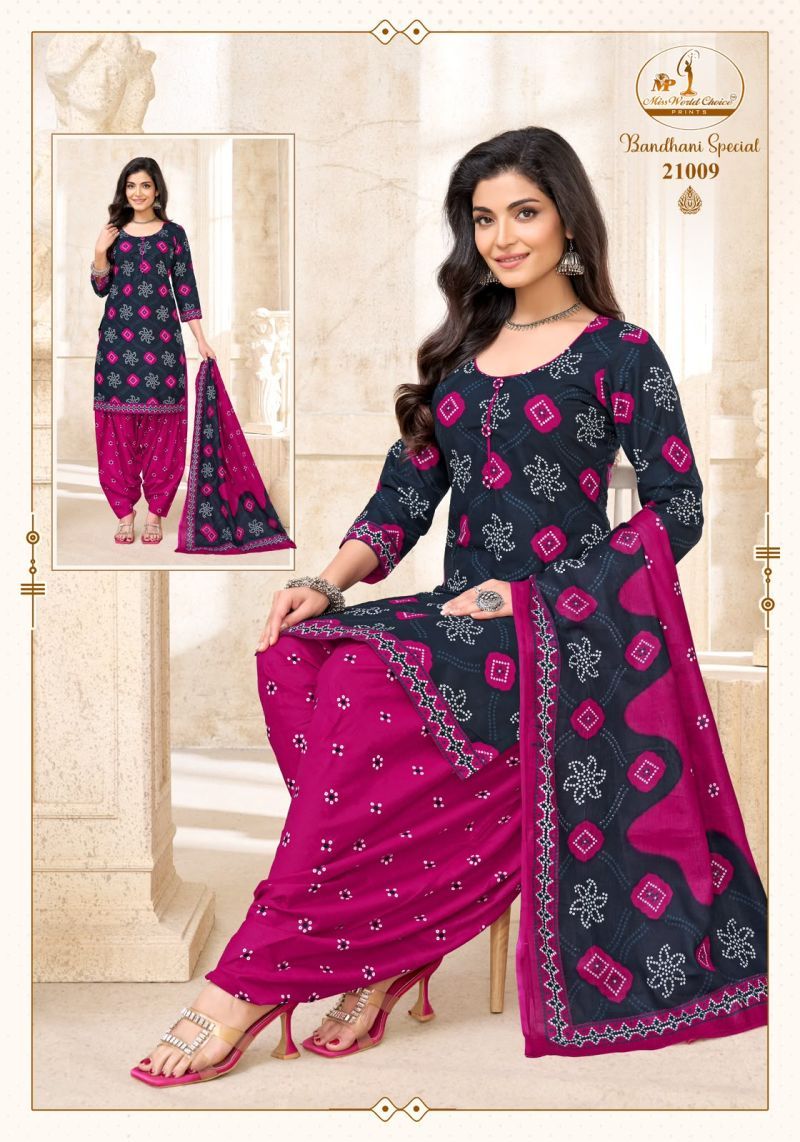 Launching Miss World Bandhani Vol 21 Readymade Cotton Patiyala Dress Wholesale 2026