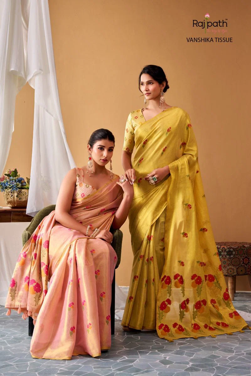 Rajpath Vanshika Tissue Silk Zari Weaving Saree Collection Wholesale