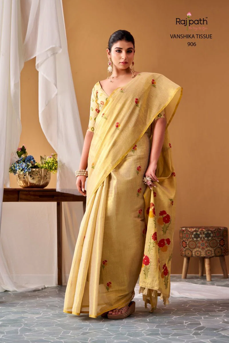Rajpath Vanshika Tissue Silk Zari Weaving Saree Collection Wholesale