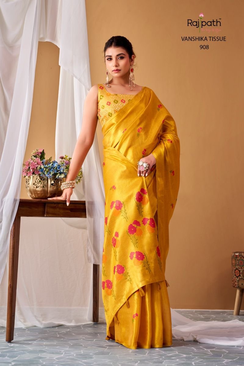 Rajpath Vanshika Tissue Silk Zari Weaving Saree Collection Wholesale