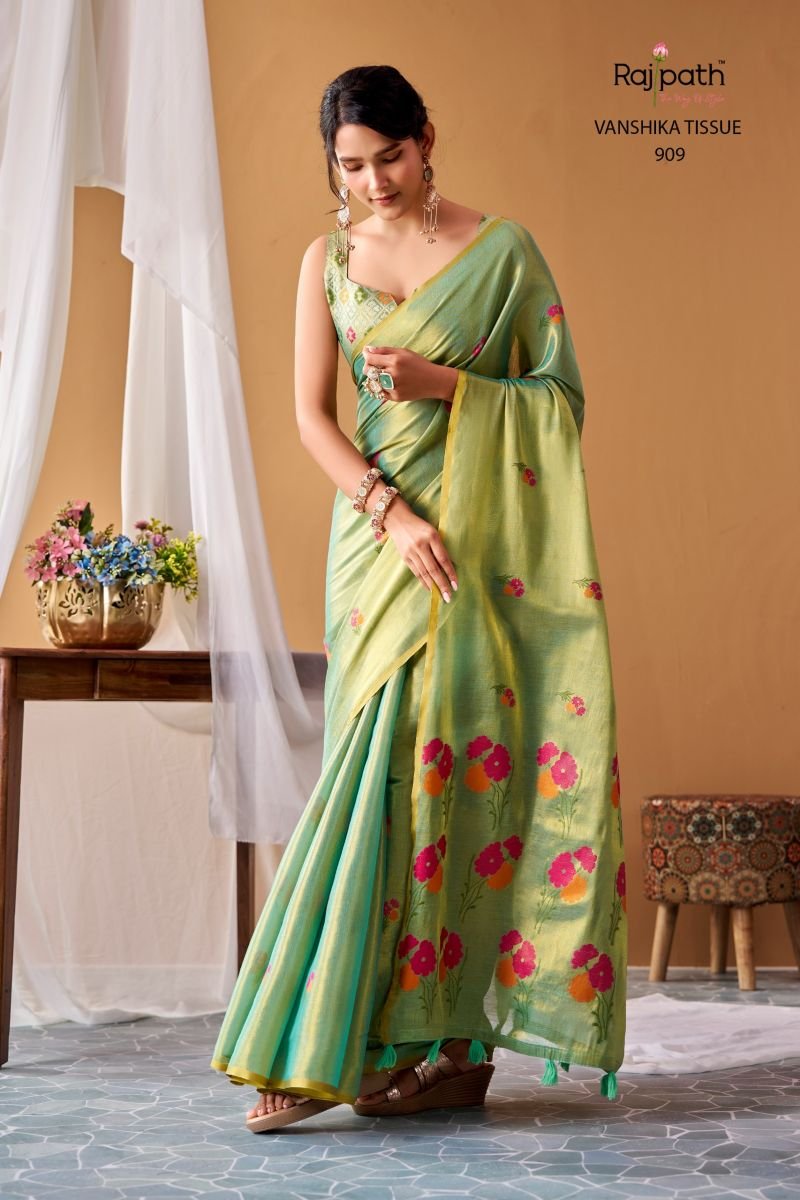 Rajpath Vanshika Tissue Silk Zari Weaving Saree Collection Wholesale