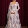 C585 241 Georgette Pearl Printed Work Rakhi Special Anarkali Gown for Women