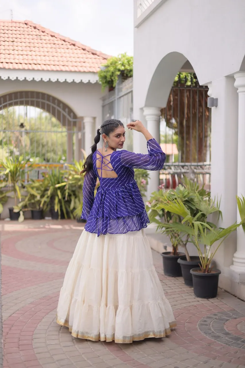 Beautiful Moni 5074 Laheriya Printed Gamthi Work Navratri Top Skirt Collection 2026