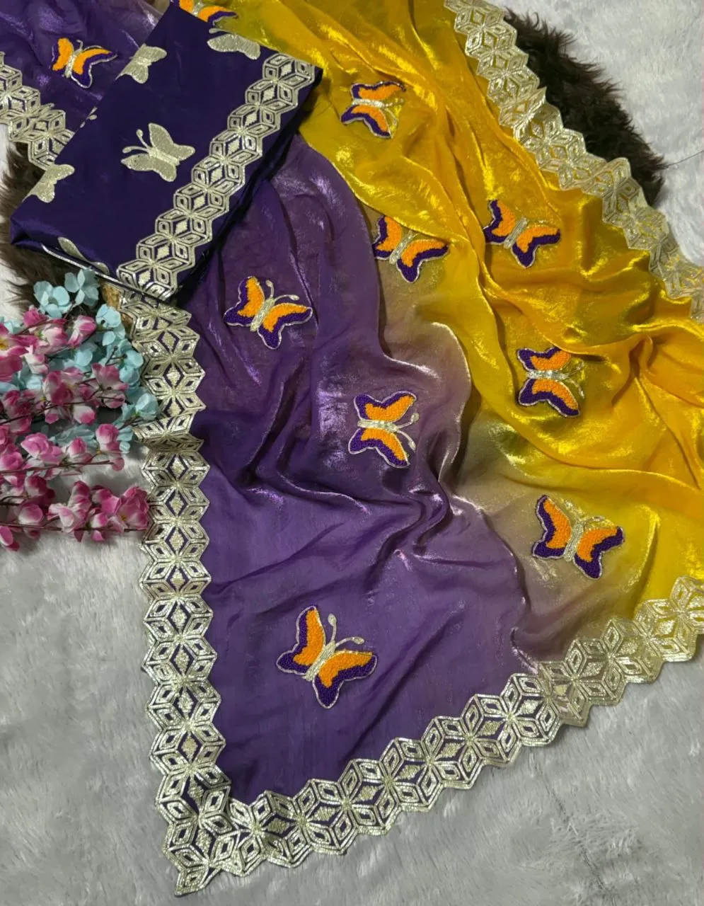 Launching RC1 Butterfly Silk Embroidery Work Saree Wholesale Market in Surat 2026