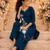 Latest RRD Cotton Embroidery Hand Work Office Wear Kurti Pant 2026