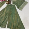Beautiful FFD Mumtaz Fandy Silk Sequence Embroidery Work Party Wear Sharara Suit 2026