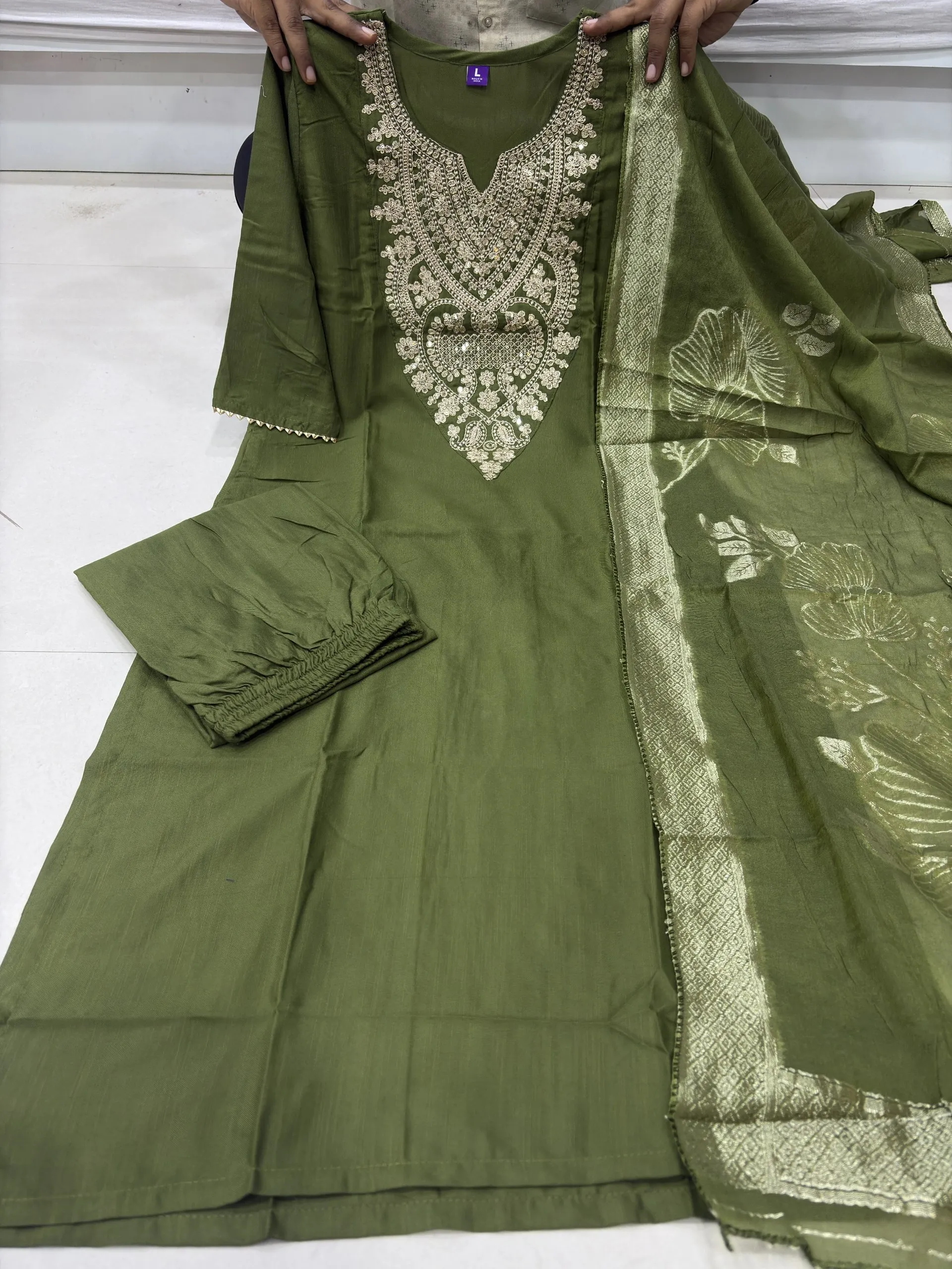 Stylish ATQ Cotton Reva Embroidery Sequence Work Readymade Dress Collection 2026