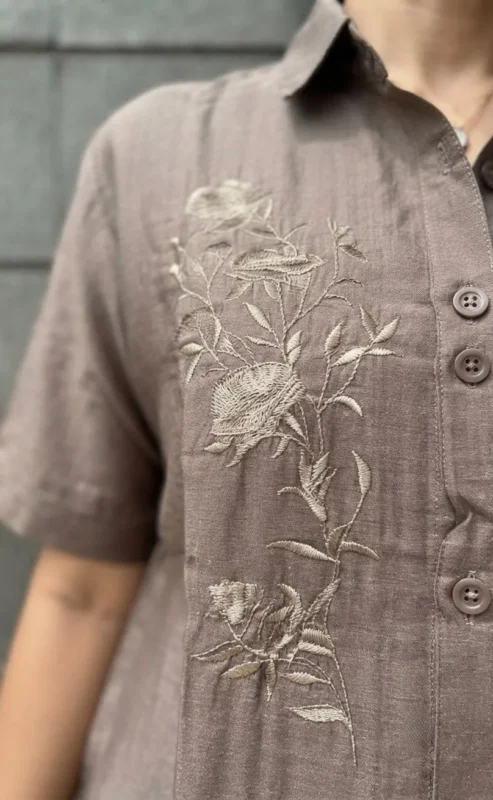 Buy Shiv 1017 Cotton Embroidery Office & Daily Wear Shirt For Women 2026