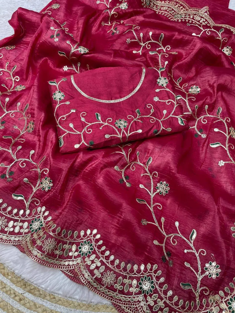 RBC 6016 Gold Crush Designer Gota Foil Work Festival Saree