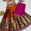 Beautiful Pari Paithani Silk Zari Weaving Work Festival kids Wear lehenga choli 2026