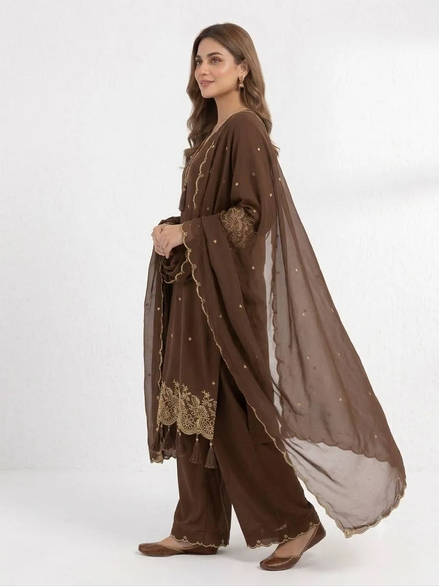 BV 481 Rayon Embroidery With Latkan Work Traditional Festival Dress for Women