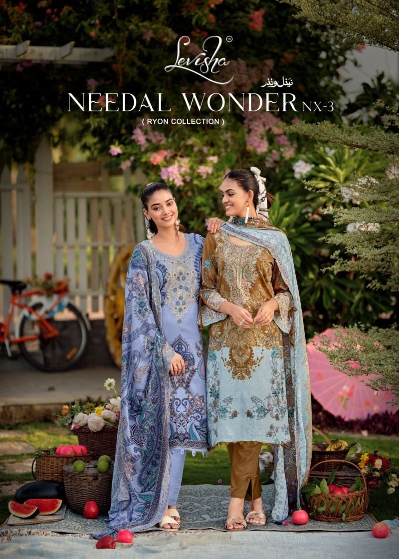 Levisha Needal Wonder Nx 3 Viscose Rayon Printed Dress Material Wholesale