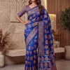 Launching DKT 5181 Crape Silk DurgaPuja Ajrakh Printed Mirror Work Saree 2026