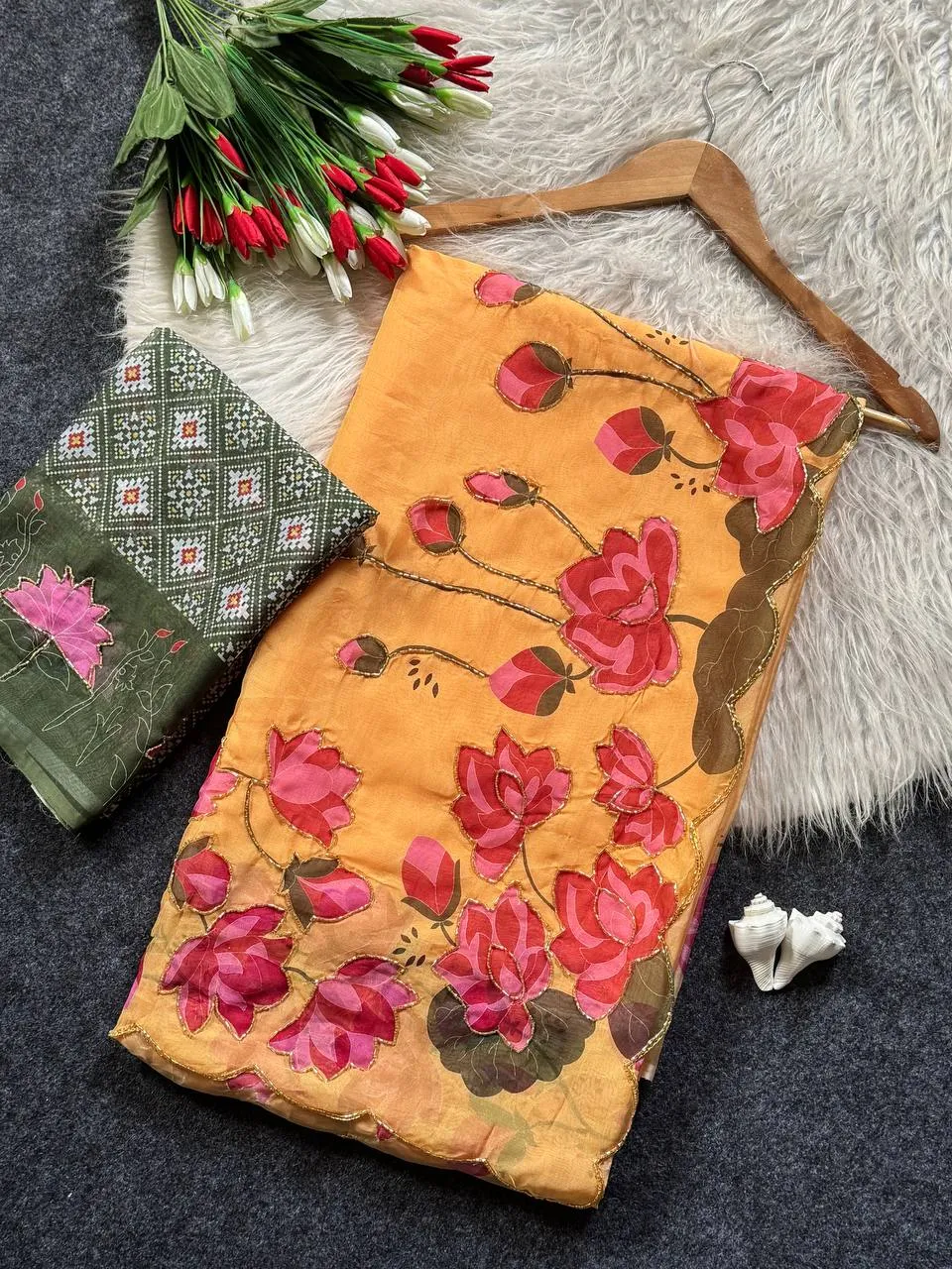 Beautiful WMS Tabby Silk Printed Hand Work Festival Saree Supplier in Surat 2026