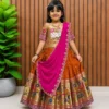 Beautiful Pari Paithani Silk Zari Weaving Work Festival kids Wear lehenga choli 2026