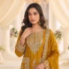 Stylish Kb 3322 Chinon Embroidery Work Wedding Pakistani Kurti Palazzo With Dupatta Set 2026