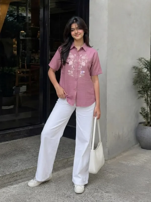 Buy Shiv 1017 Cotton Embroidery Office & Daily Wear Shirt For Women 2026