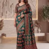Launching DKT 5181 Crape Silk DurgaPuja Ajrakh Printed Mirror Work Saree 2026