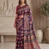 Launching DKT 5181 Crape Silk DurgaPuja Ajrakh Printed Mirror Work Saree 2026