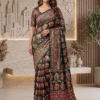 Launching DKT 5181 Crape Silk DurgaPuja Ajrakh Printed Mirror Work Saree 2026