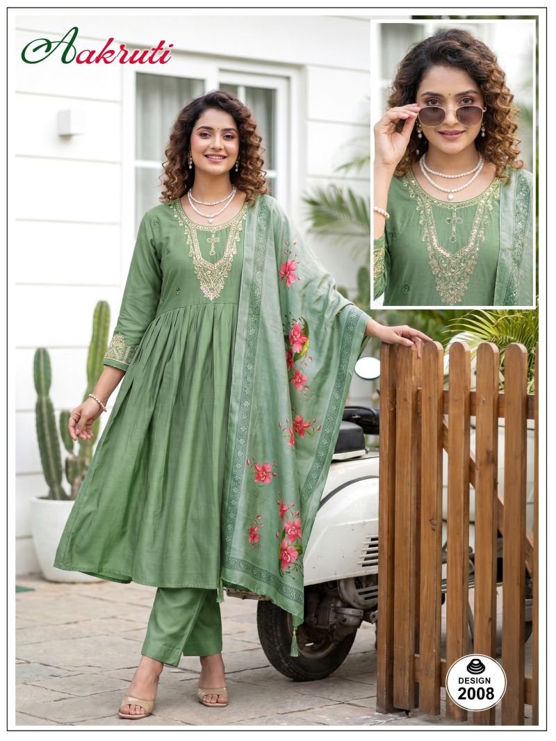Stylish Aakruti Vol 2 Roman Silk Plain Embroidered Kurti Set Collection Wholesale 2026