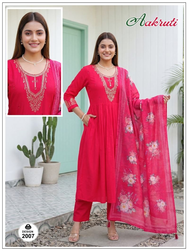 Stylish Aakruti Vol 2 Roman Silk Plain Embroidered Kurti Set Collection Wholesale 2026
