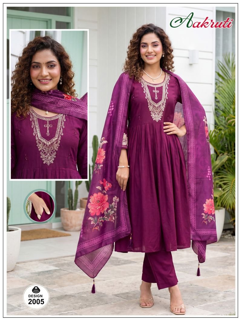 Stylish Aakruti Vol 2 Roman Silk Plain Embroidered Kurti Set Collection Wholesale 2026