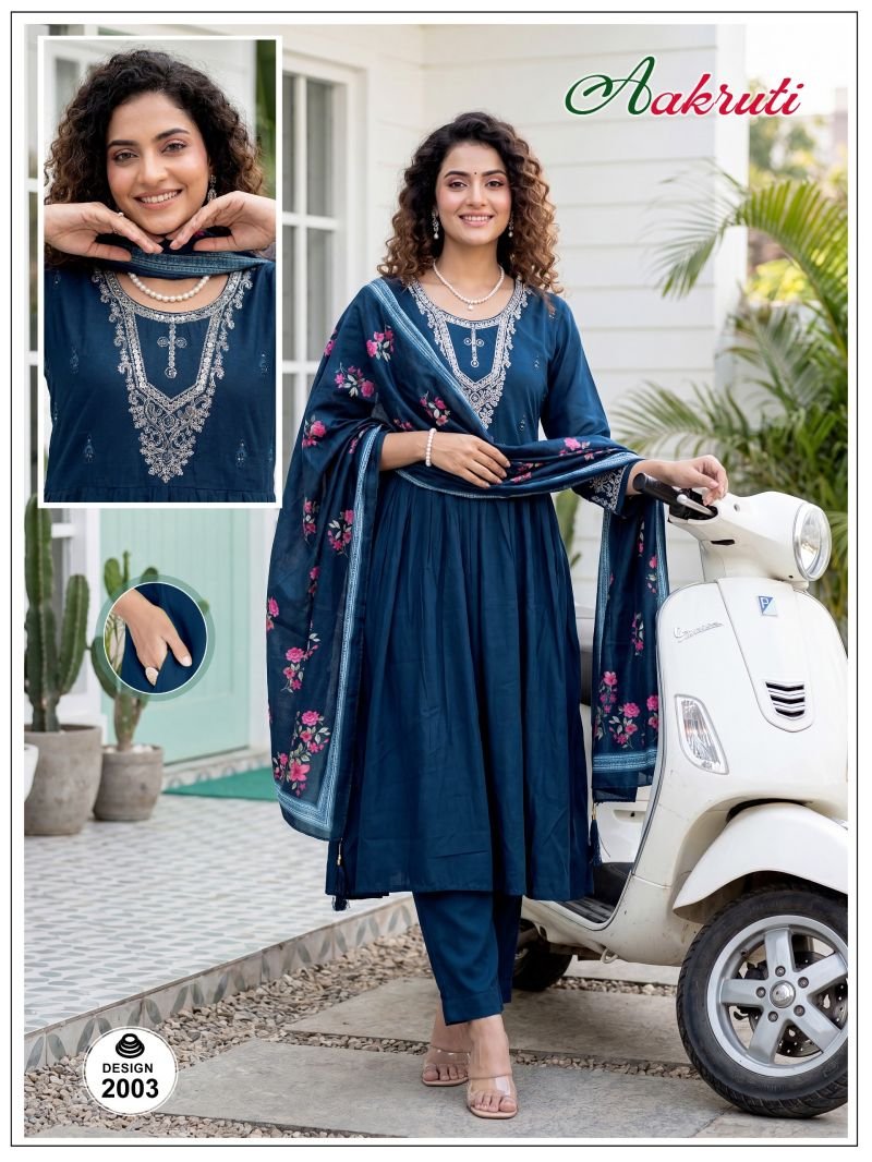 Stylish Aakruti Vol 2 Roman Silk Plain Embroidered Kurti Set Collection Wholesale 2026