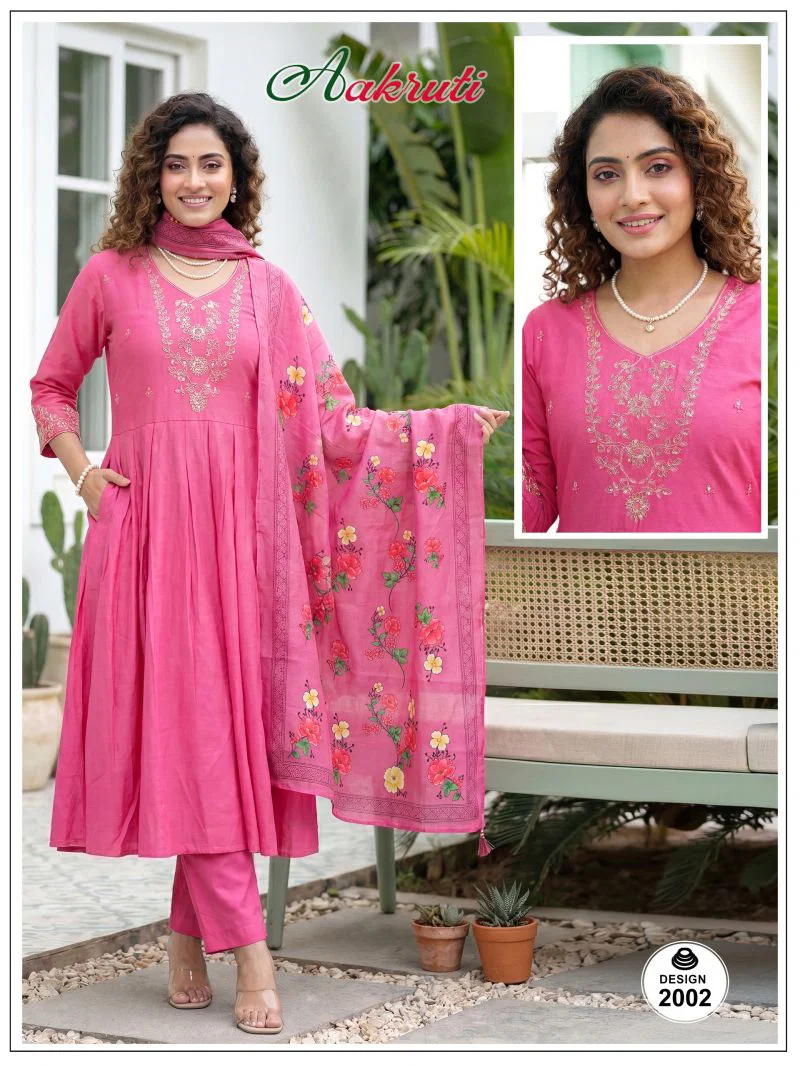Stylish Aakruti Vol 2 Roman Silk Plain Embroidered Kurti Set Collection Wholesale 2026