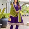 Beautiful Aanchi Bourbon Vichitra Silk Embroidered Anarkali Kurti With Bottom Dupatta Wholesale 2026