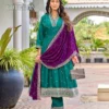 Beautiful Aanchi Bourbon Vichitra Silk Embroidered Anarkali Kurti With Bottom Dupatta Wholesale 2026