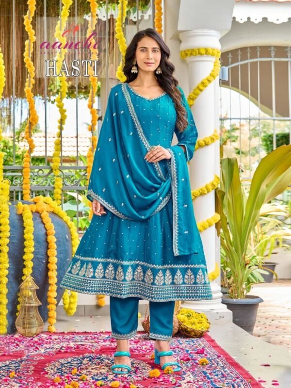 Beautiful Aanchi Hasti Vichitra Embroidred Kurti With Botton Dupatta Wholesale 2026