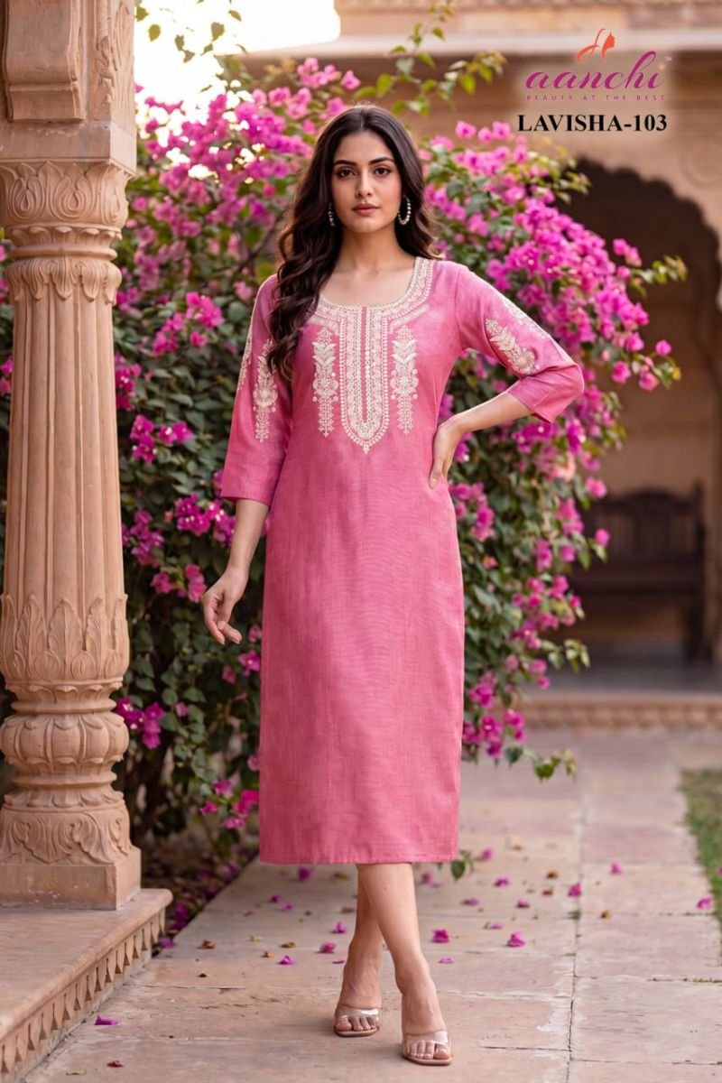 Buy Aanchi Lavisha Vatican Embroidered Kurti Collection Wholesale 2026