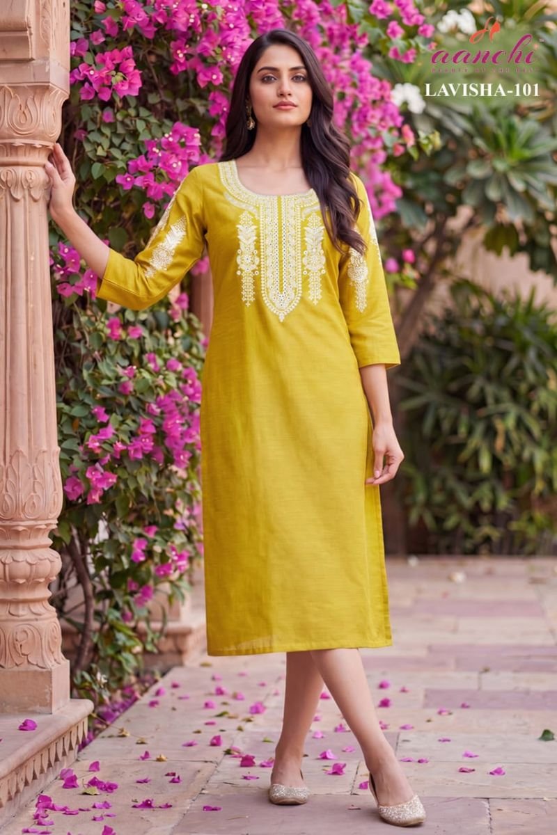 Buy Aanchi Lavisha Vatican Embroidered Kurti Collection Wholesale 2026