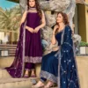 Aanchi Qayamat Vichitra Silk Embroidered Anarkali Kurti With Bottom Dupatta Wholesale