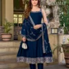 Buy Aanchi Qayamat Vichitra Silk Embroidered Anarkali Kurti With Bottom Dupatta Wholesale 2026